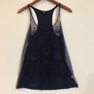 American Eagle blue beaded tank top